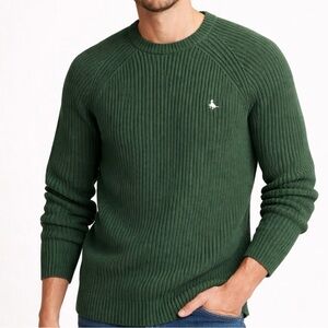 JACK WILLS Ribbed Knit Sweater XL BNWT | Dark Green Crewneck | Classic Preppy